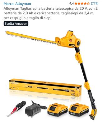 Alloyman Tagliasiepi a batteria telescopico