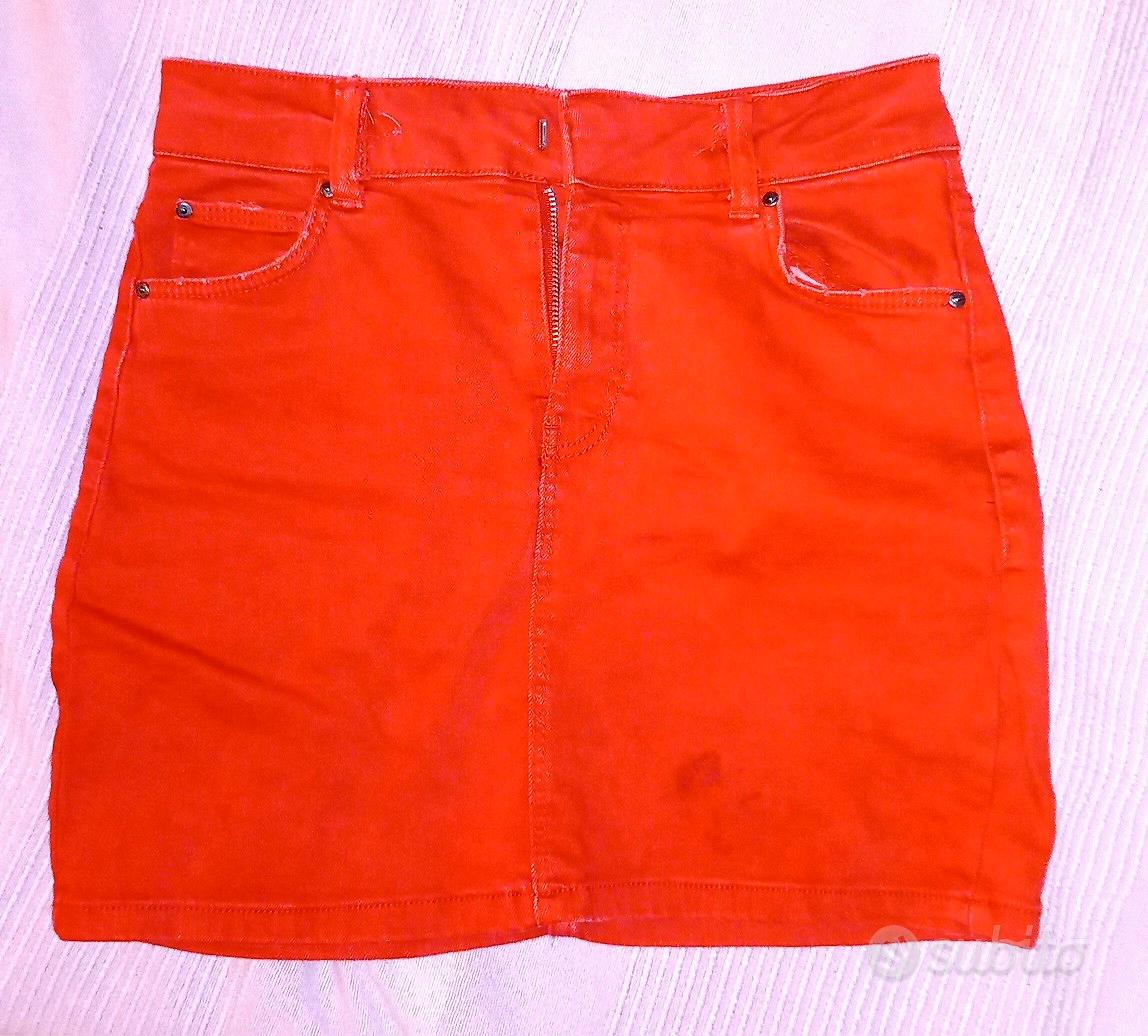 Gonna in jeans rossa Bershka Abbigliamento e Accessori In vendita a Varese