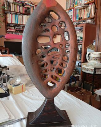Scultura ceramica astratta vintage H 46 - Vassura