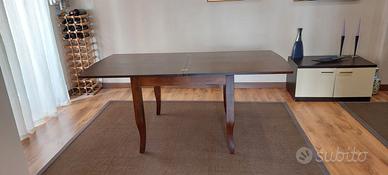 TAVOLO LEGNO COLOR NOCE 90 x 90 APRIBILE A LIBRO