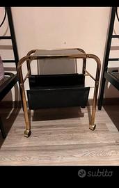 🛋️ Porta riviste vintage con rotelle