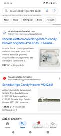 scheda  frigorifero candy