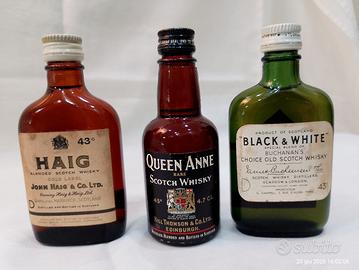 mignon whisky Black & White Haig Queen Anne