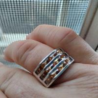 ANELLO IN ARGENTO 925 ZIRCONI CHAMPAGNE.