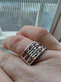 ANELLO IN ARGENTO 925 ZIRCONI CHAMPAGNE.