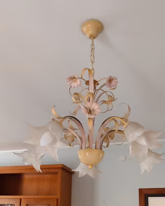 lampadario stile shabby chic 5 punti 