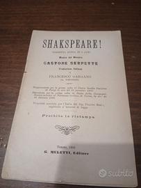 Raro Libretto Operetta "SHAKSPEARE!" - Gastone Se