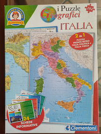 Puzzle Geografico dell'Italia fronte-retro