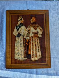Quadro Legno Costumi Tradizionali Balcanici