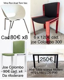 Modernariato vintage design tavoli poltrone sedie