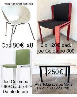 Modernariato vintage design tavoli poltrone sedie