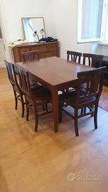 tavolo da pranzo allungabile con 6 sedie