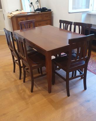 tavolo da pranzo allungabile con 6 sedie