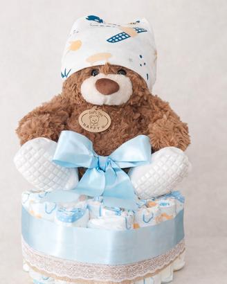 torta pannolini realizzata a mano 