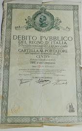 cartella al portatore Lire 100/1934