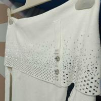 Maxipull bianco tempestato di strass