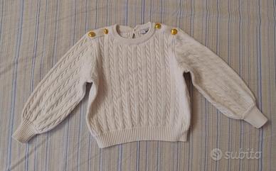 Maglione bimba JANICE 18 mesi - Bianco trecce 