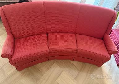 Divano 3 posti classico bordeaux/rosso
