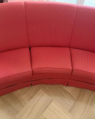 Divano 3 posti classico bordeaux/rosso