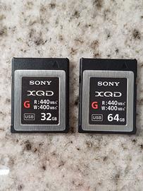 Schede memoria XQD Sony.