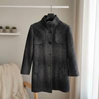 Giaccone Deep Blue lana con cintura in ecopelle 