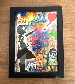 Quadro Street Art Bambina con Palloncino