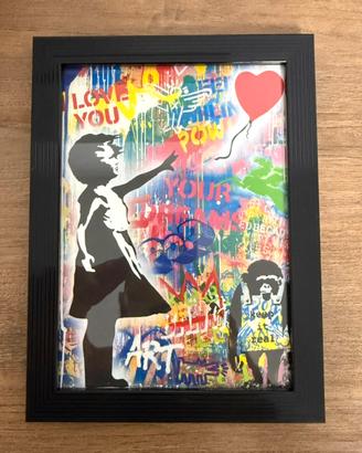 Quadro Street Art Bambina con Palloncino