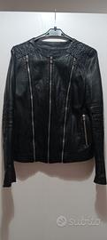 Giubbotto biker vera pelle