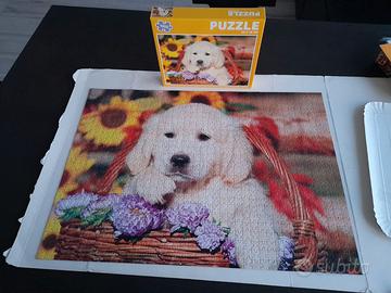 Puzzle 1000 pezzi "cane nel cesto"