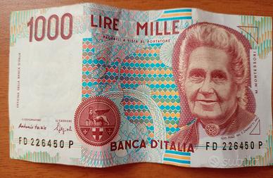 BANCONOTA 1000 LIRE MARIA MONTESSORI sp.inc