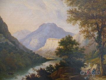 Quadro ad olio su tela metà 800  "paesaggio"