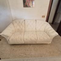 Divano in pelle 3 posti + 2 poltrone