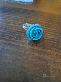 anello argento regolabile con turchese 