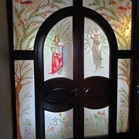 Porta da interno vetrata artistica