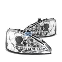FARI FORD FOCUS 01-04 LUCE DIURNA A LED FONDO CROM