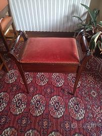 Panca Sgabello in noce con contenitore