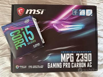 Blocco MSI Z390 Carbon AC + Intel i5 9600K
