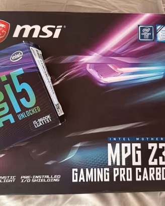 Blocco MSI Z390 Carbon AC + Intel i5 9600K