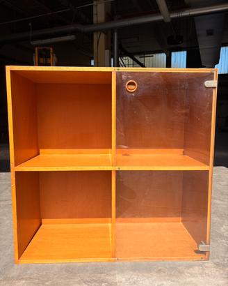 Libreria in legno con anta in vetro 103x100 cm