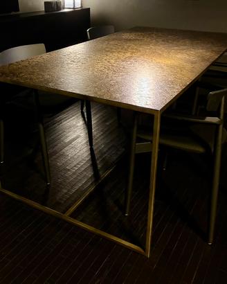 Tavolo De Castelli in ottone - 200 x 100 cm