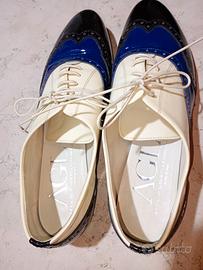 Scarpe con lacci laccate di pelle  donna tg 39
