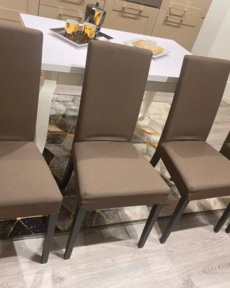 SEDIE SCAVOLINI TESSUTO CAFFE'