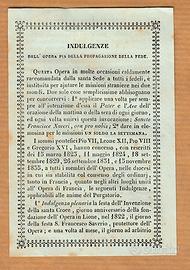 Santino Indulgenze missioni propaganda fide (S12)
