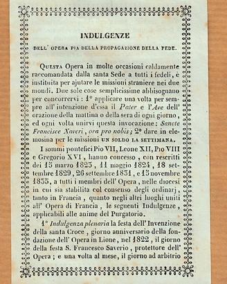 Santino Indulgenze missioni propaganda fide (S12)