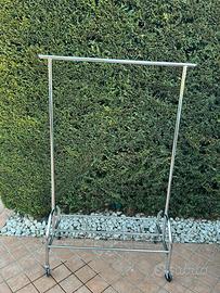 Stender acciaio con mensola e ruote