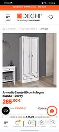 Armadio mobile 6 ripiani 3 anni di vita,