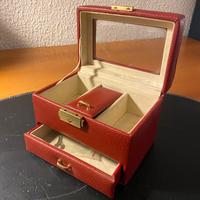 Portagioie da viaggio Ecopelle Rossa con Cassetto