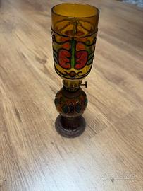 Lume ad Olio Vetro decorato artigianale