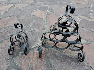 Portabottiglie in ferro battuto 