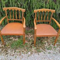 POLTRONCINE DA CAMERA IN LEGNO E FINTA PELLE